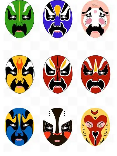 4884可爱卡通脸谱装饰图案48208京剧脸谱卡通面具20591294脸谱秦腔