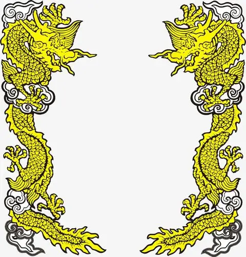创意中国风龙纹边框元素免抠素材免费下载_觅元素51yuansu.com