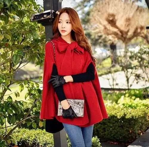 冬季斗篷如何搭配衣服好看?韩版披肩斗篷外套穿搭甜美显气质