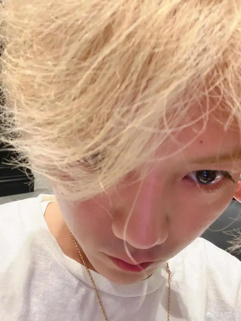 终于想起密码了!鹿晗久违营业晒怼脸自拍黄发帅气