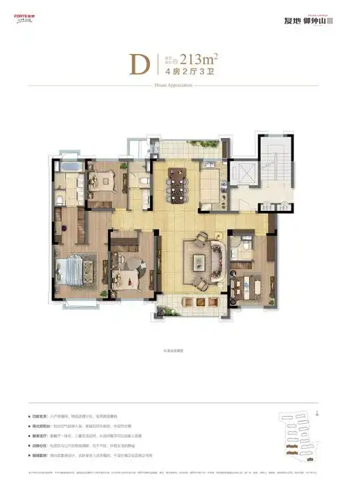 首页>荔枝新闻>房产>建面约213㎡四房户型,客餐厅一体化设计,三重交流