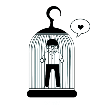 笼子里的人矢量素材