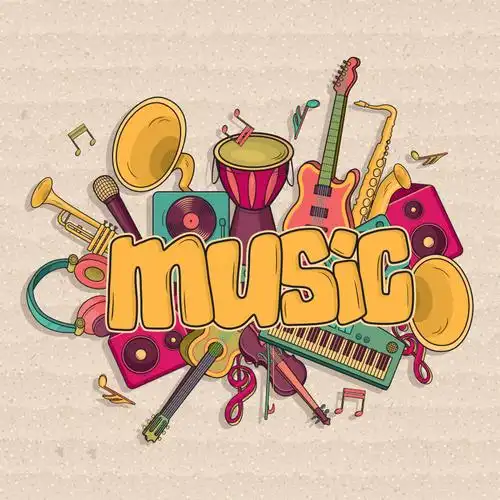 多彩潮流音乐海报设计矢量素材