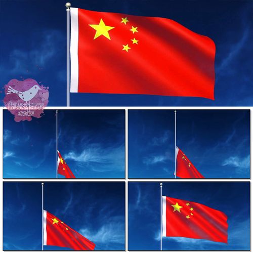 升国旗奏唱国歌 动画升旗仪式大屏幕led背景视频素材