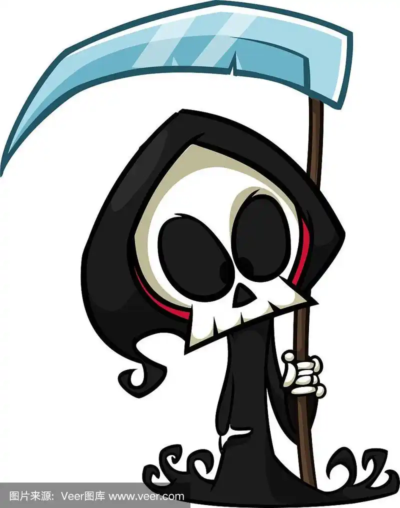 可爱的卡通死神万圣节