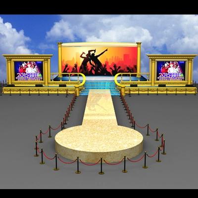 舞台舞美3d效果图设计晚会演出周年庆典设计奠基走秀设计