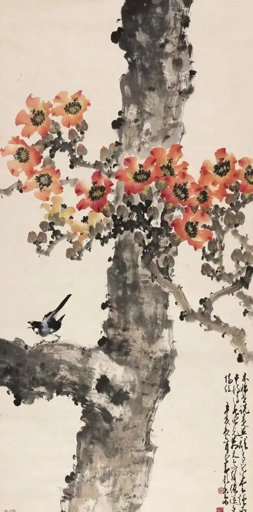 岭南春色:国画名家笔下的木棉花,美到心里了!