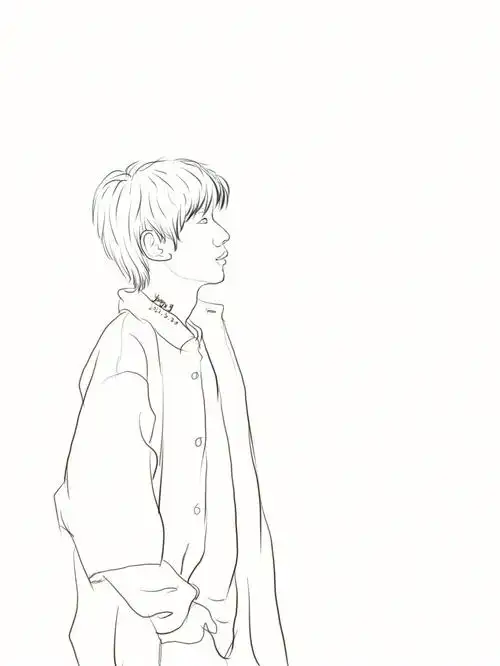 发个线稿真的好想去看一场王源的演唱会