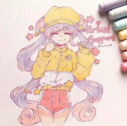 马克笔手绘,色彩清新靓丽卡通人物插画