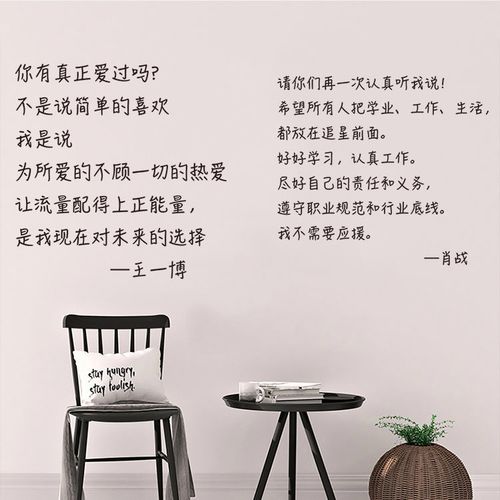 王一博肖战励志语录ins网红文字民宿学生宿舍卧室墙面装饰墙贴纸
