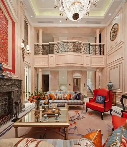 奢华宫廷风:欧式复古法式古典别墅客厅欧式豪华客厅设计图片赏析
