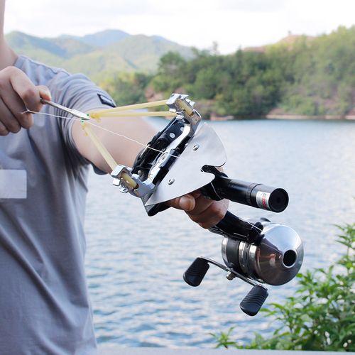 新款射鱼神器打鱼弹弓套装激光捕鱼高精度鱼镖多功能射鱼弹工一体