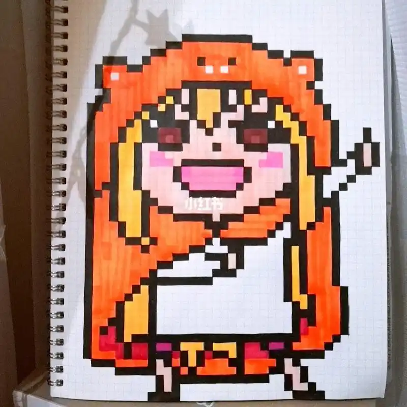 可爱的小埋～尽力涂色,感觉还是有稍许色差,a4网格本.