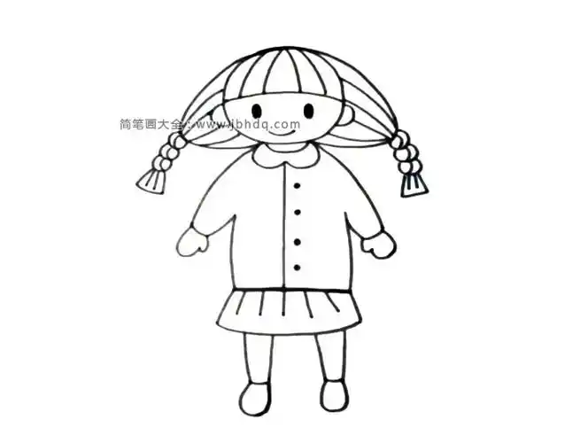 儿童节小女孩简笔画