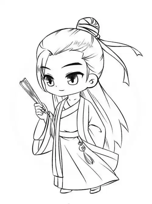 卡通手绘简笔人物儿童简笔画人物画手绘简笔画人物图片q版古风人物