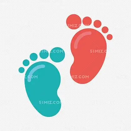 矢量图彩色小脚丫