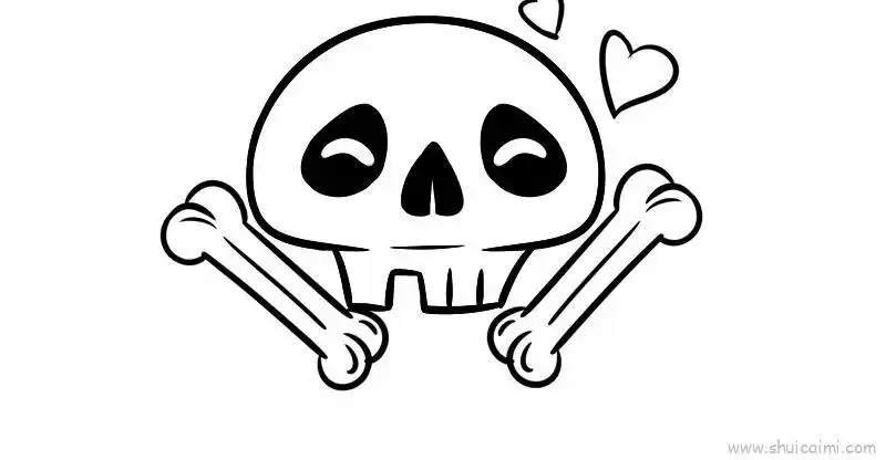 骷髅儿童画怎么画 骷髅简笔画图片