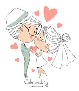 可爱的矢量婚礼卡照片