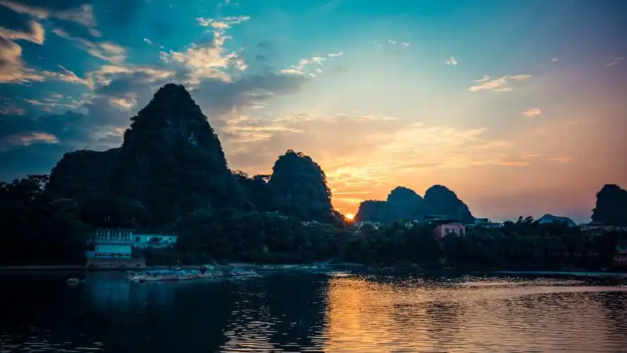 漓江夜景桂林山水甲天下