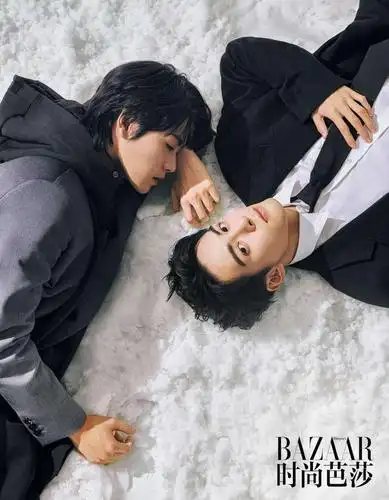 曾舜晞和肖宇梁芭莎时尚杂志大片.