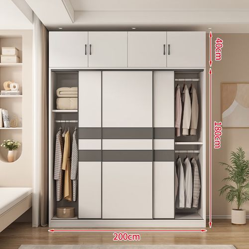 柏麗韋幚【包安装】衣柜卧室多门储物衣橱简易推拉门大衣柜 【三门】
