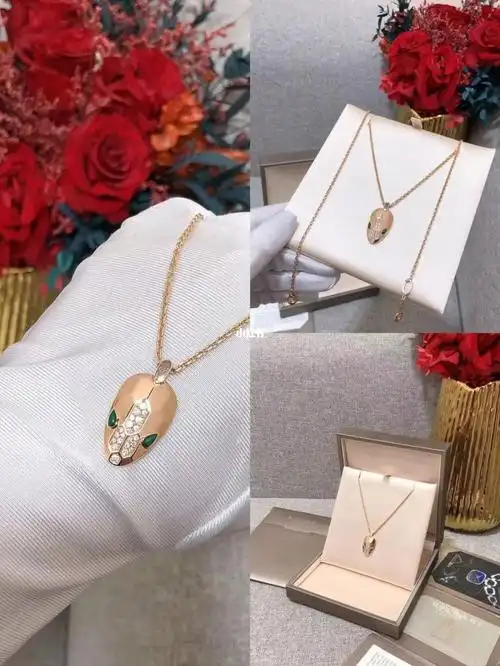 宝格丽蛇头项链镶钻款