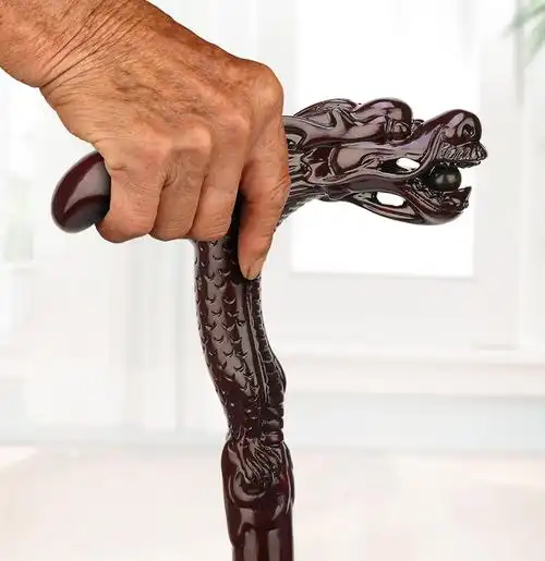 老人扶手棍实木四脚防滑拐扙老年人龙头拐杖木头拐棍红木拐仗手杖 f款