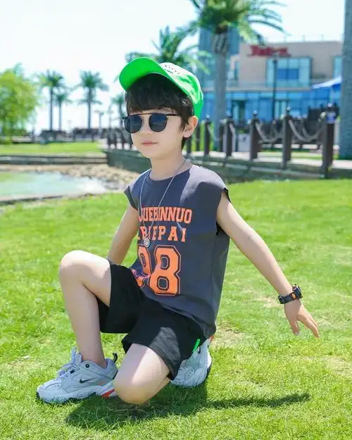 男童夏套装2021新款洋气儿童背心小男孩帅气宝宝无袖两件套潮