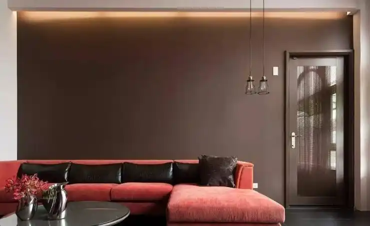 业主2家:咖啡色沙发背景墙