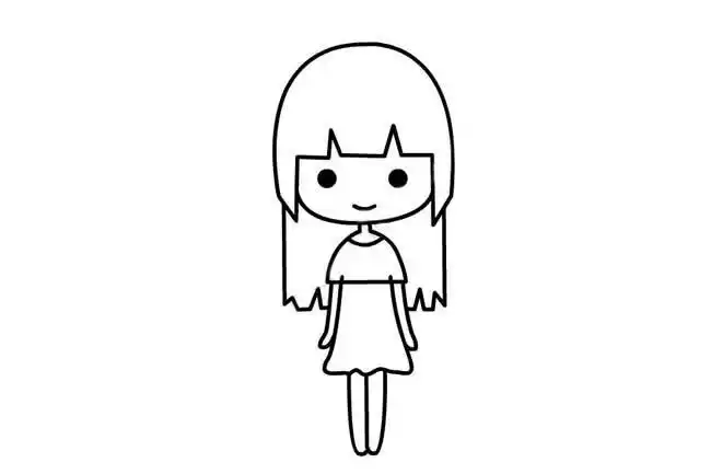 小女孩简笔画教程6卡通动漫简可爱的小女孩人物简笔画长辫子女孩的简