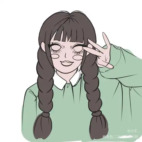 今天是个双马尾女孩_q版头像约稿画画约稿绘画作品