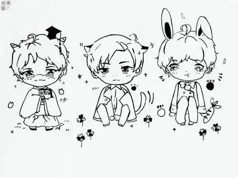 tfboys的漫画q版人物简笔画