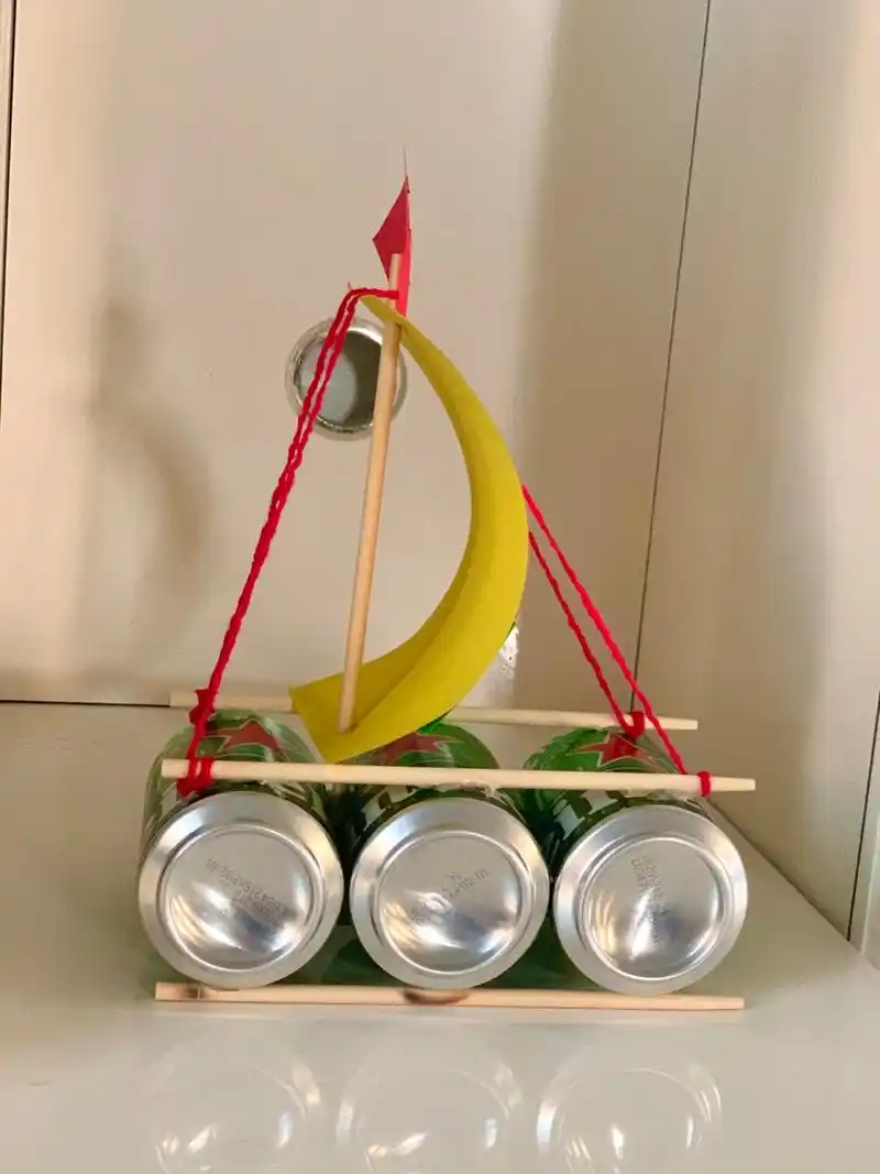 手工立体船08 幼儿园手工作业立体船08变废为宝07