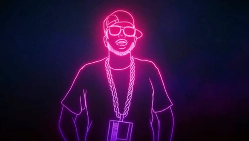 炫酷光线说唱人特效动感音乐舞台背景视频