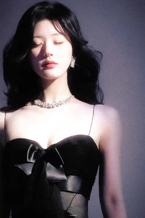 赵露思吊带透视黑裙