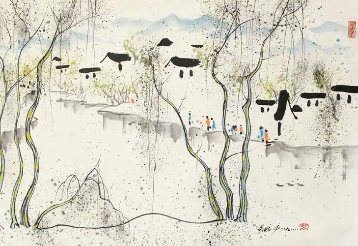 【水墨画】吴冠中大师水墨中的写意和写实