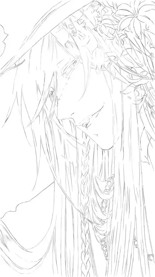 国庆第二张线稿太难了画的跟狗啃的一样(ー_ー)!