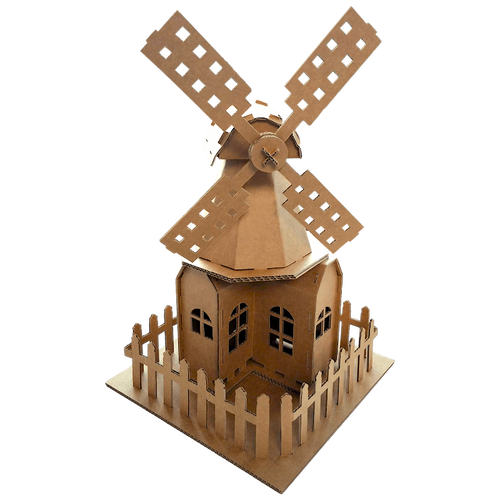 圣诞节纸风车diy手工幼教模型展示立体美陈益智纸板玩具荷兰房子