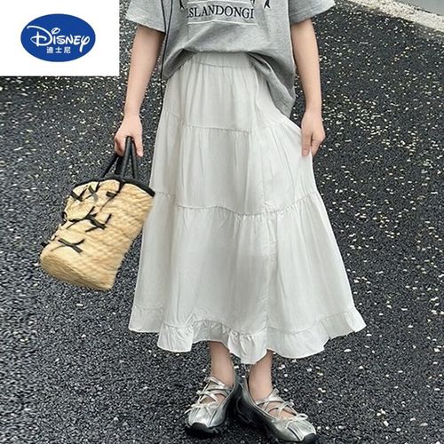 女童半身裙夏季2024新款洋气女孩白色蛋糕裙中大童春夏长款裙子薄白