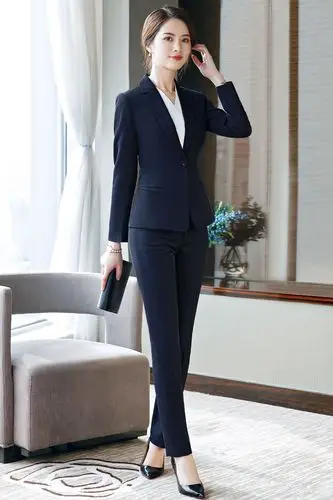 2021春秋季长袖ol职业女裙套装商务正装女士工作服修身收腰工装06