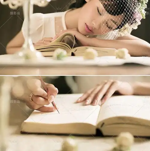 个人写真艺术照样片样册,影楼室内纯色摄影写真图片样照,psd相册模板