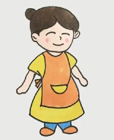 独自妈妈简笔画