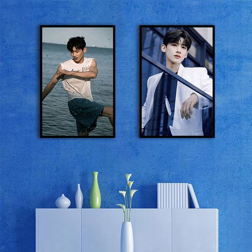 明星白敬亭手绘创意ins插画休闲减压diy数字油画卧室宿舍装饰画