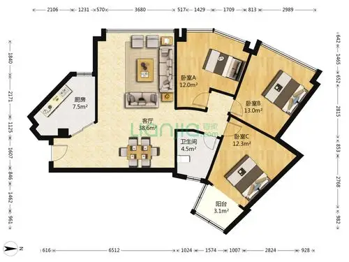 不规则户型求改造
