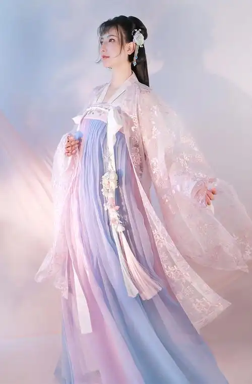 依锦艾汉服女齐胸齐腰襦裙古风学生超仙气中国风大袖衫古装套装春樱