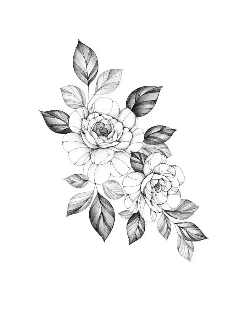 素花纹身手稿分享