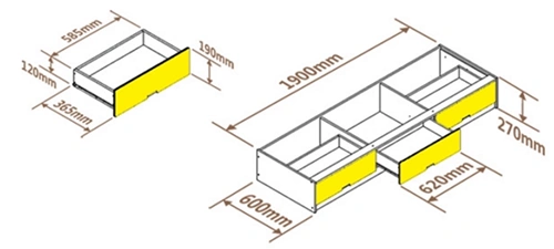 儿童床抽屉尺寸总览表