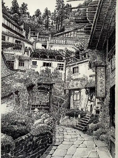 速写风景原创天然俏心源净透品生活