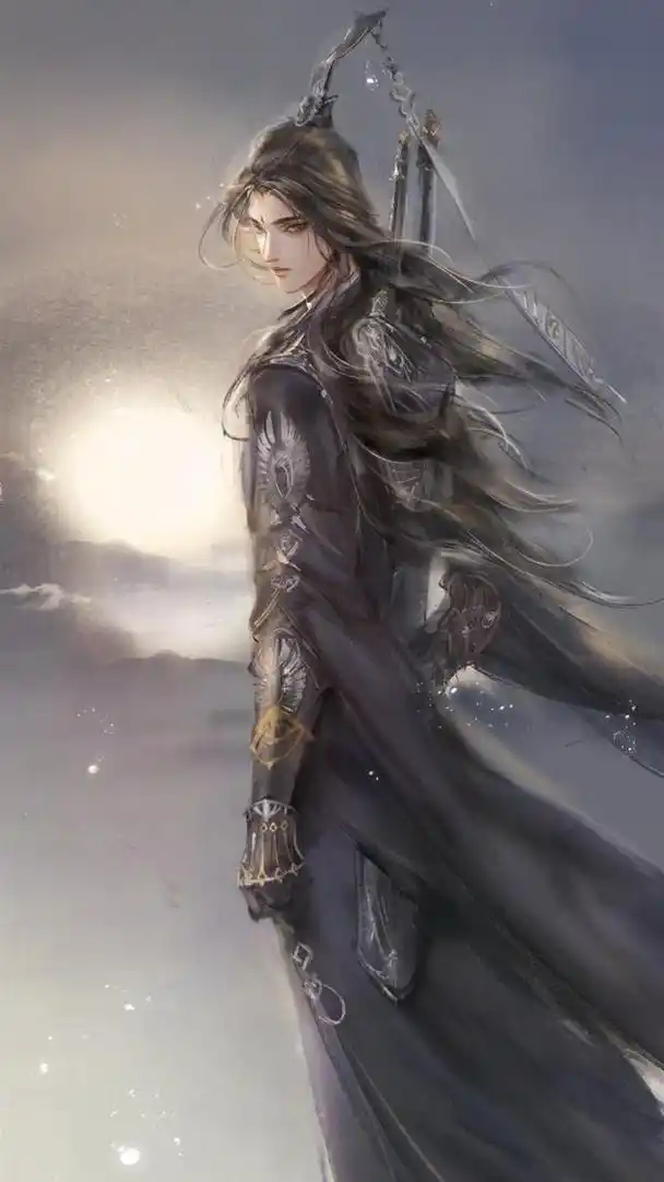 古风插画,黑白灰的运用恰到好处,精准展现出武侠世界的大气恢宏