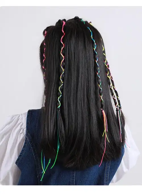 新款儿童编发彩绳女童脏脏辫神器夏季马尾发绳街舞头绳彩色扎辫子头饰